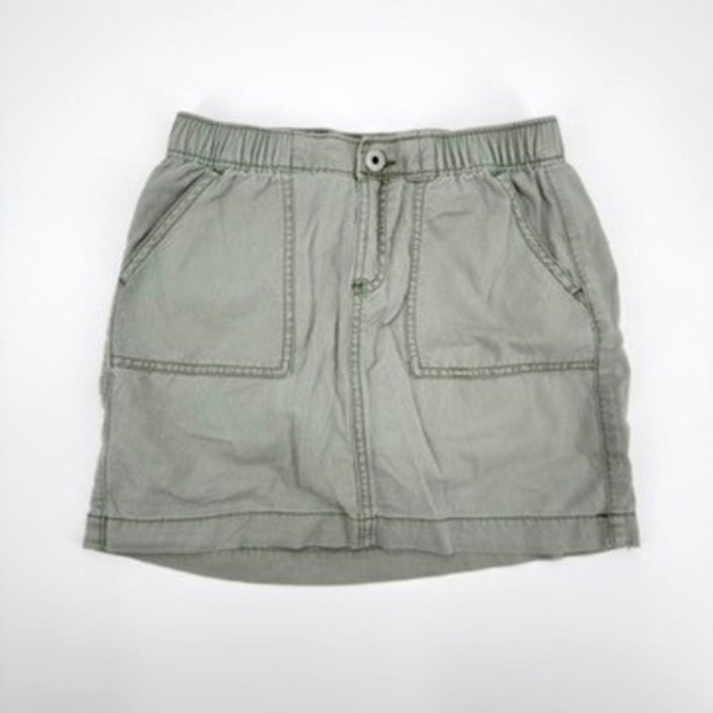 Abercrombie Kids Girls Sage Green Utility Skort Elastic Waist Size 11/12 L